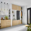 marque pas cher Castorama Porte De Placard Coulissante Avec Miroir Effet Chêne Clair Avec Cadre Blanc GoodHome Arius H. 248,5 X L. 92.2 Cm 7